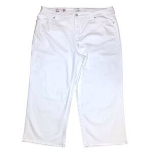 White - Edited by Hunter McGrady Women's High-Rise Wide Leg Crop Jeans, Plus Siz